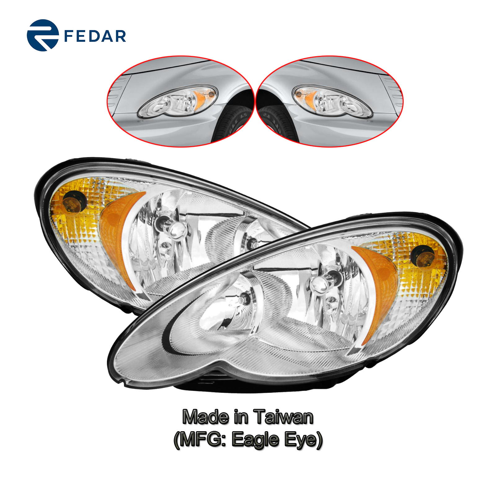 Headlight Lamp Fit Chrysler PT Cruiser (Code LME) 2006 07 08 09 10 Pair